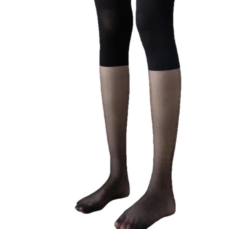 Women's Over-the-Knee Nylon Stockings - Summer Thin, Anti-Snag, Calf-Length, High-Top, with Knee Pads for Air-Conditioned Rooms