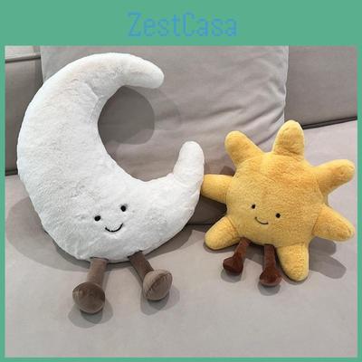 Sun Moon Plush Cushion Pillow Soft Fluffy Stuffed Toy For Kids Bedroom Decor Gift