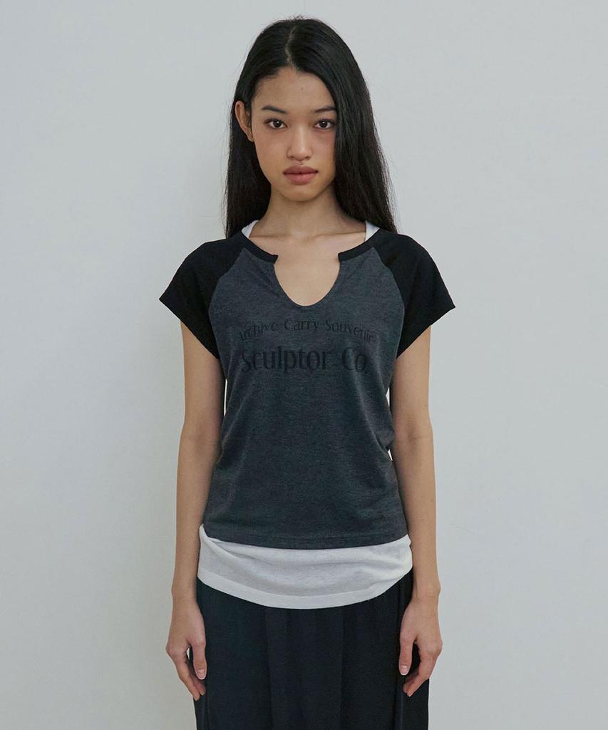SCULPTOR Archive Raglan Tee Charcoal