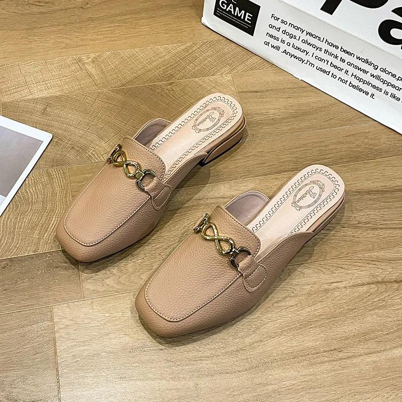Women Flats Mules Shoes Summer Fashion Slippers 2024 Outdoor Walking Flip Flops Comfort Slingback Sandals Zapatos Mujer Slides