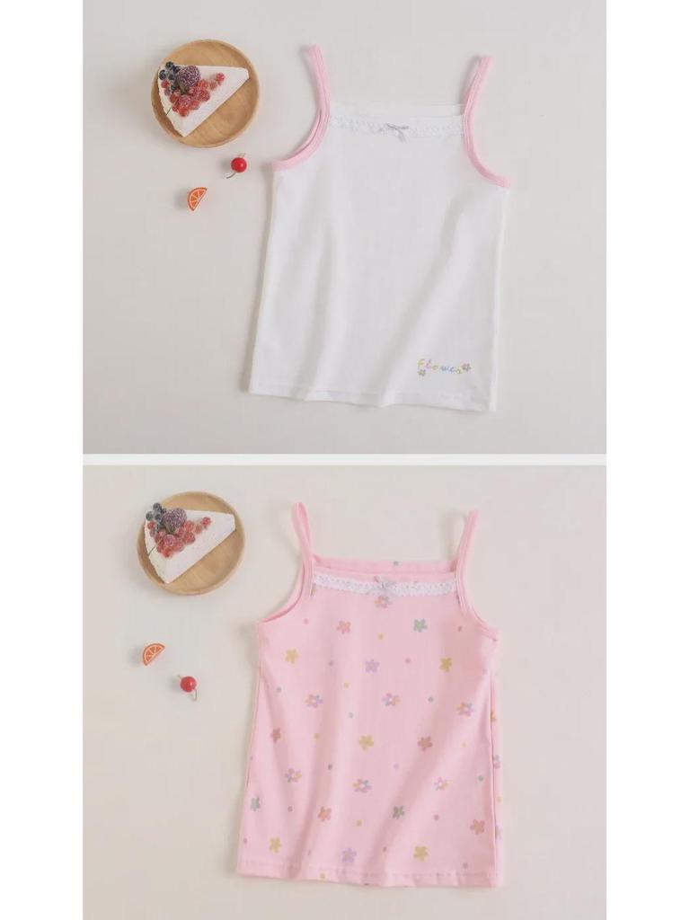 Girls' Cotton Lace Camisole – Summer Korean Style Baby & Children's Undershirt