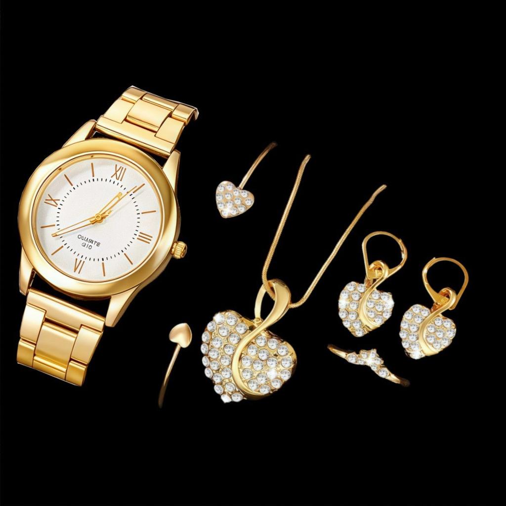 Ladies Watch Love Necklace Jewelry Set Yanyu Popular Love Quartz Watch Women