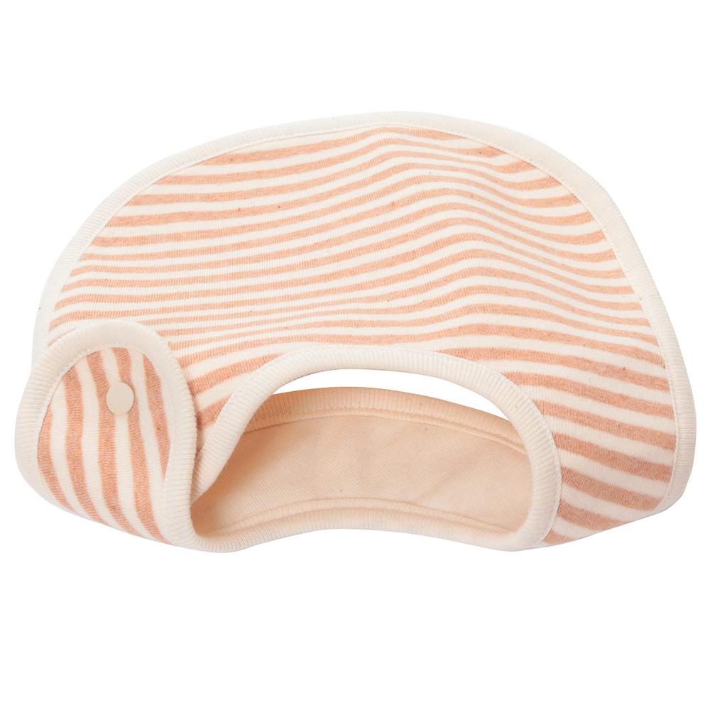 Baby Organic Made In for Boys and Set of 2 Sizes 2 [fivebear] Bibs, Cotton, Japan, Girls, (Border Brown, 50-70, Bibs)