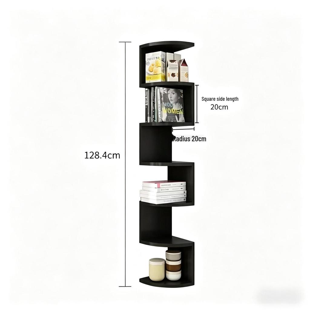 Five-Layer No-Drill Corner Wall Shelf for Bedroom & Living Room