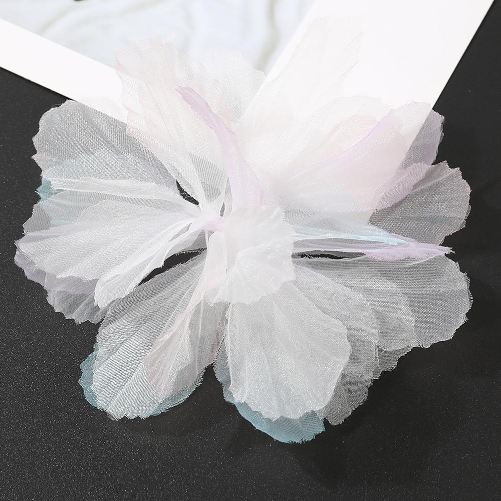 10Pcs 3D Flower Organza Lace Patches Applique For Bridal Wedding Dress Home Gradient Lace Trim Sewing Accessories Room Decora
