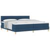 Box Spring Bed with Pillows and Headboard Blue 200 X 200 Cm Fabric