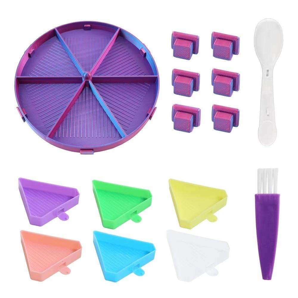 DIY Craft Diamond Painting Tray Kits Multi-Color Embroidery Large Diamond Painting Tray With Lid Rotating Stackable