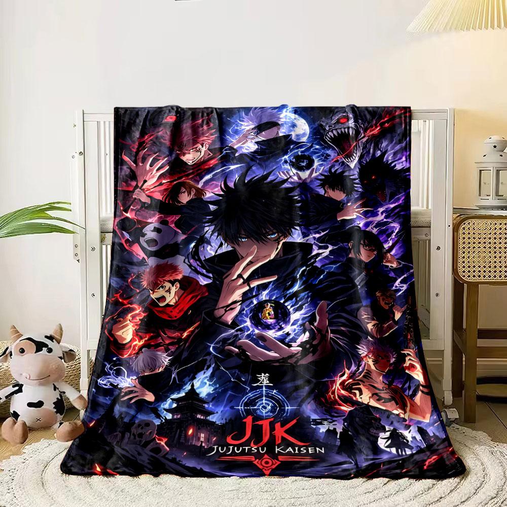 Dynamic characters with glowing energy effects in a dark, intense setting. for all seasons blanket lunch break throw gift