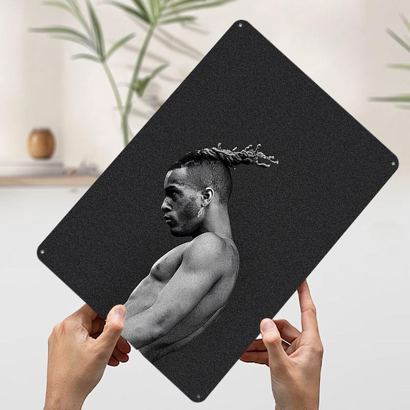 

XXXTentacion Portrait Printed Poster Customized Wall Art Retro Vintage Metal Tin Signs for Decoration At Home Decorations Decor 7.9x11.8In(20x30cm)