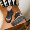 Damen Winterstiefeletten mit dicker Plateausohle und Kunstfellfutter, kurze Stiefeletten, rutschfest, bequem, mit Fleecefutter, warme Wander-Sneakers für Damen