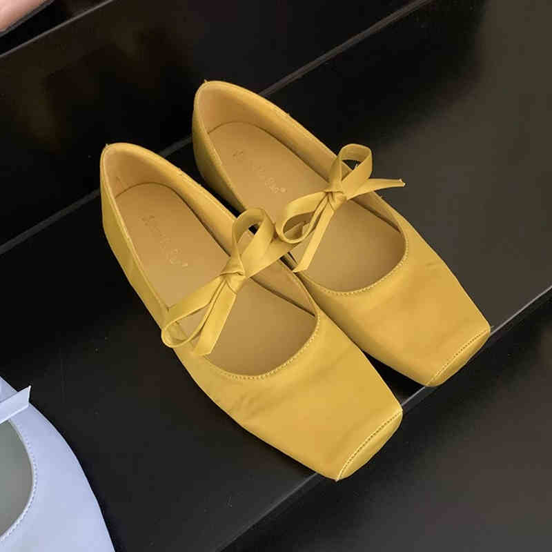 

Дизайнерские весенние балетки женские туфли балетки комфортные туфли на мягкой подошве для улицы для вечеринки для платья женские туфли слипоны 35 жёлтый