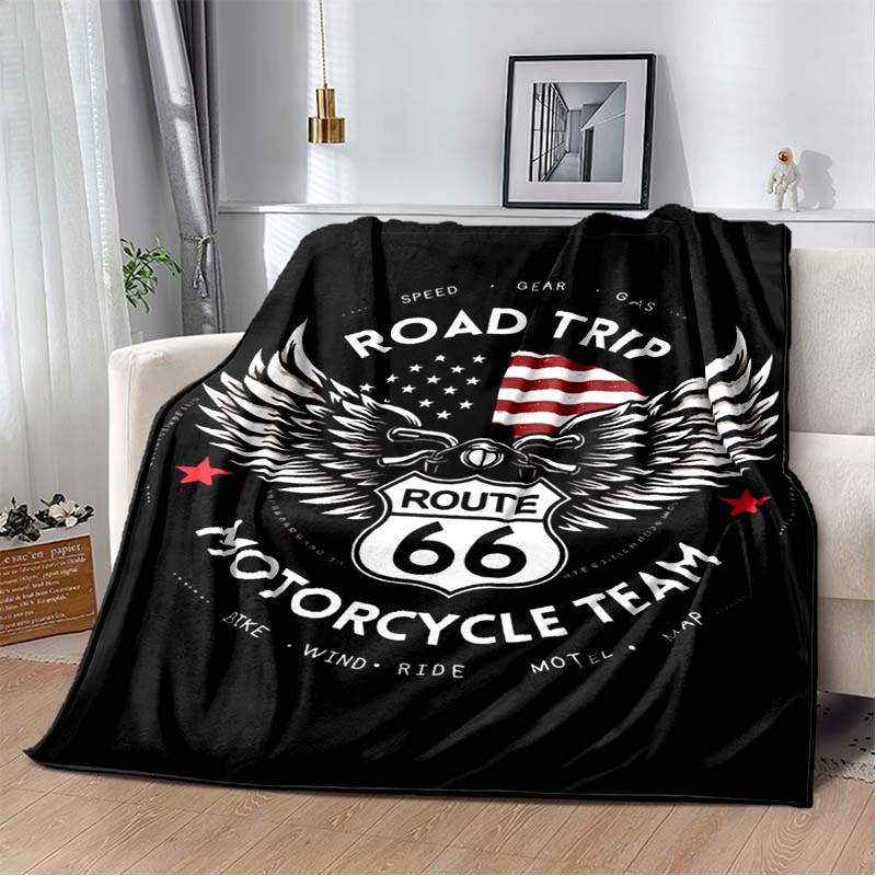 HD Vintage Route 66 Americká Historická Mateřská Silnice Tištěnádeka Domácí Extra Velká Měkká Potah na Rozkládací Pohovku Cestovnídeka Dárek