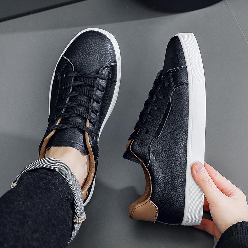 Spring 2026 Men's Versatile White Low-Top Casual Skate Shoes - Fashionable and Trendy for Youth