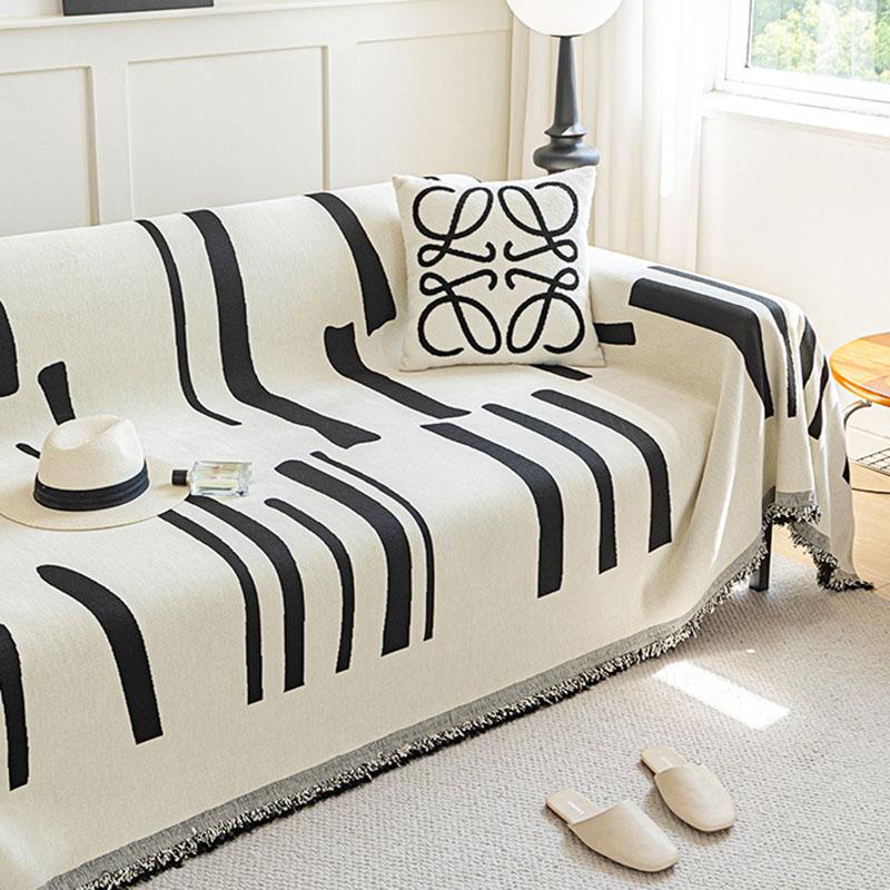 Ins Style Printed Sofa Towel with Tassels 1 Pc High-End Soft Double Face Usable Sofa Cover All-Inclusive Dust-Proof Couch Covers