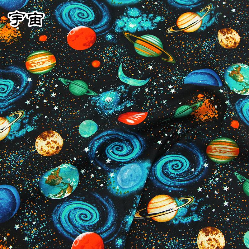 plain weaveColorful Tie-Dye Print Fabric Soft Jersey Cotton starry sky series DIY Sewing Clothing Dress T-Shirt Fabric
