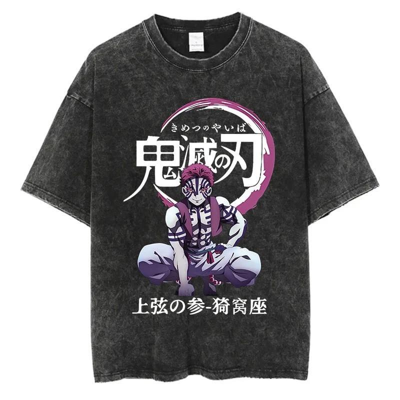 

Demon Slayer Akaza Cosplay Anime Manga T-Shirt Tee Undershirt Cotton XL