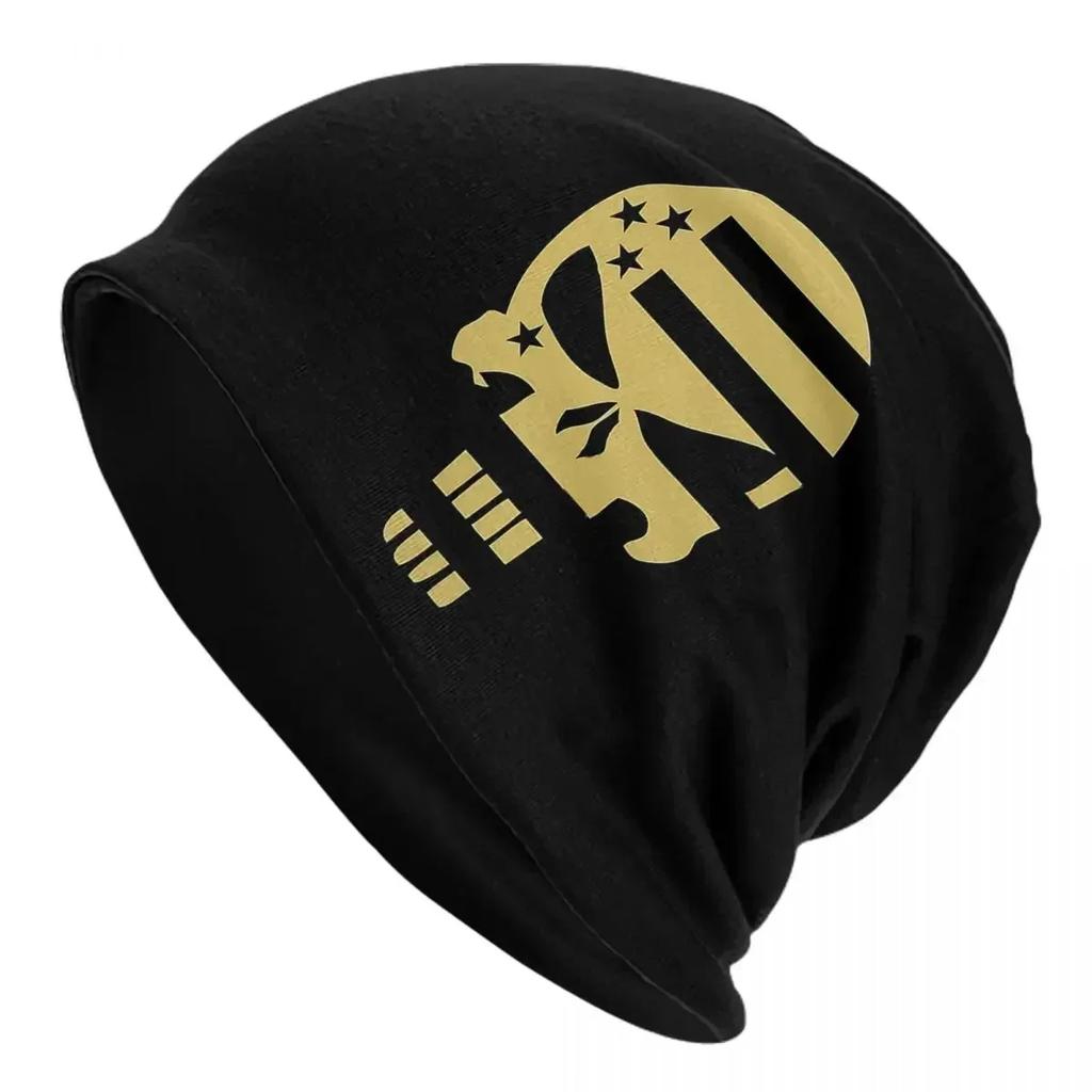 Heavy Metal Skeleton Skull Punishers Warm Knitted Cap Fashion Bonnet Hat Autumn Winter Outdoor Beanies Hats for Unisex Adult
