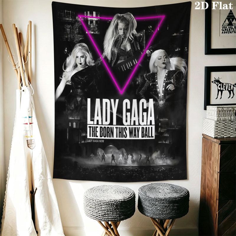 Lady Gaga poster Wall Hanging Printed Fabric Blanket Decorative Tapestries for Bedroom Living Room Home Decor