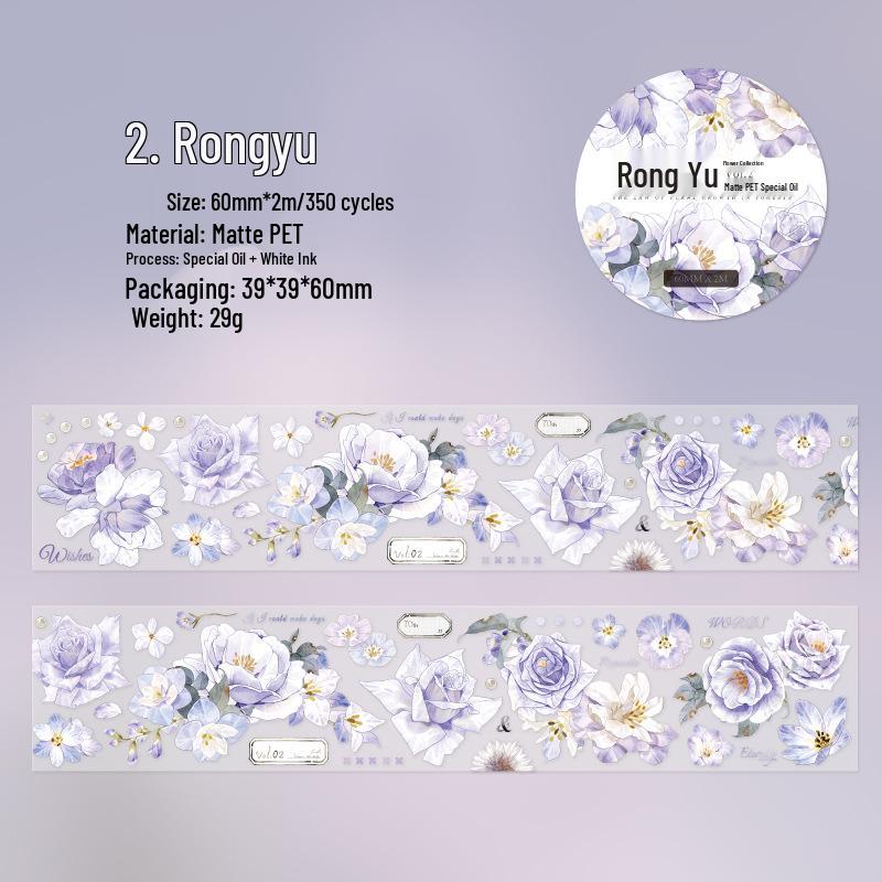 

Коллекция «Сумеречное пробуждение»: Ретро Цветочная Иллюстрация Декоративная Лента для DIY