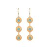 Natural Turquoise Bohemian Drop Dangle Earrings Gemstone Hook 18K Gold Plated