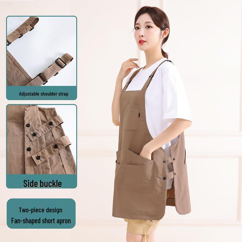 Wendbarer wasserabweisender Damen-Schürzenweste im koreanischen Stil: Fleckgeschützte, leichte Arbeitskleidung für Catering und Küche.