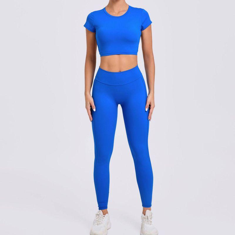 Fitness Suit Women's Fashion Cross Backless Bra Yoga Pants Suit Women's Skinny Running Sportswear Suit Women's