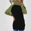 Women S Color Block Zip Up Hooded Sweatshirt Thick Fleece Plus Size Autumn Winter