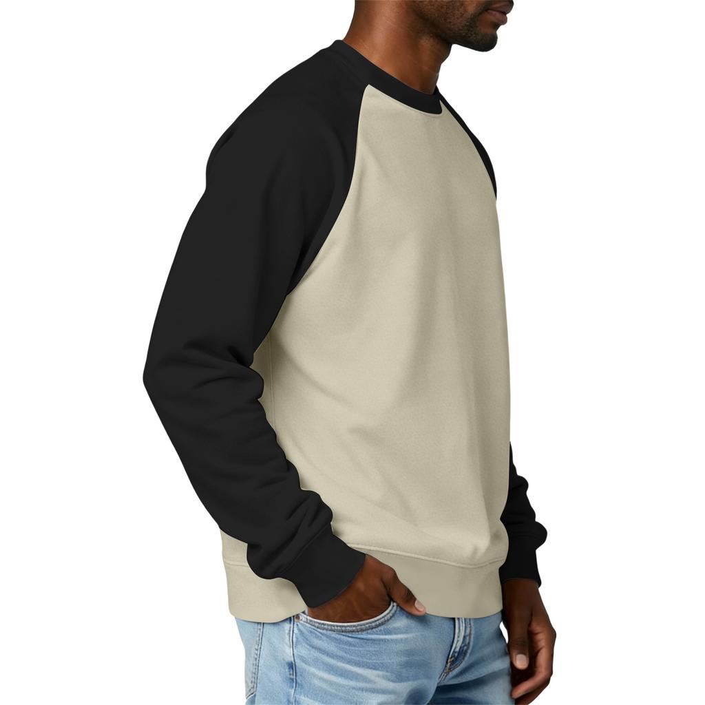 Men's Round Neck Fleece-Lined Thick Solid Color Sweatshirt