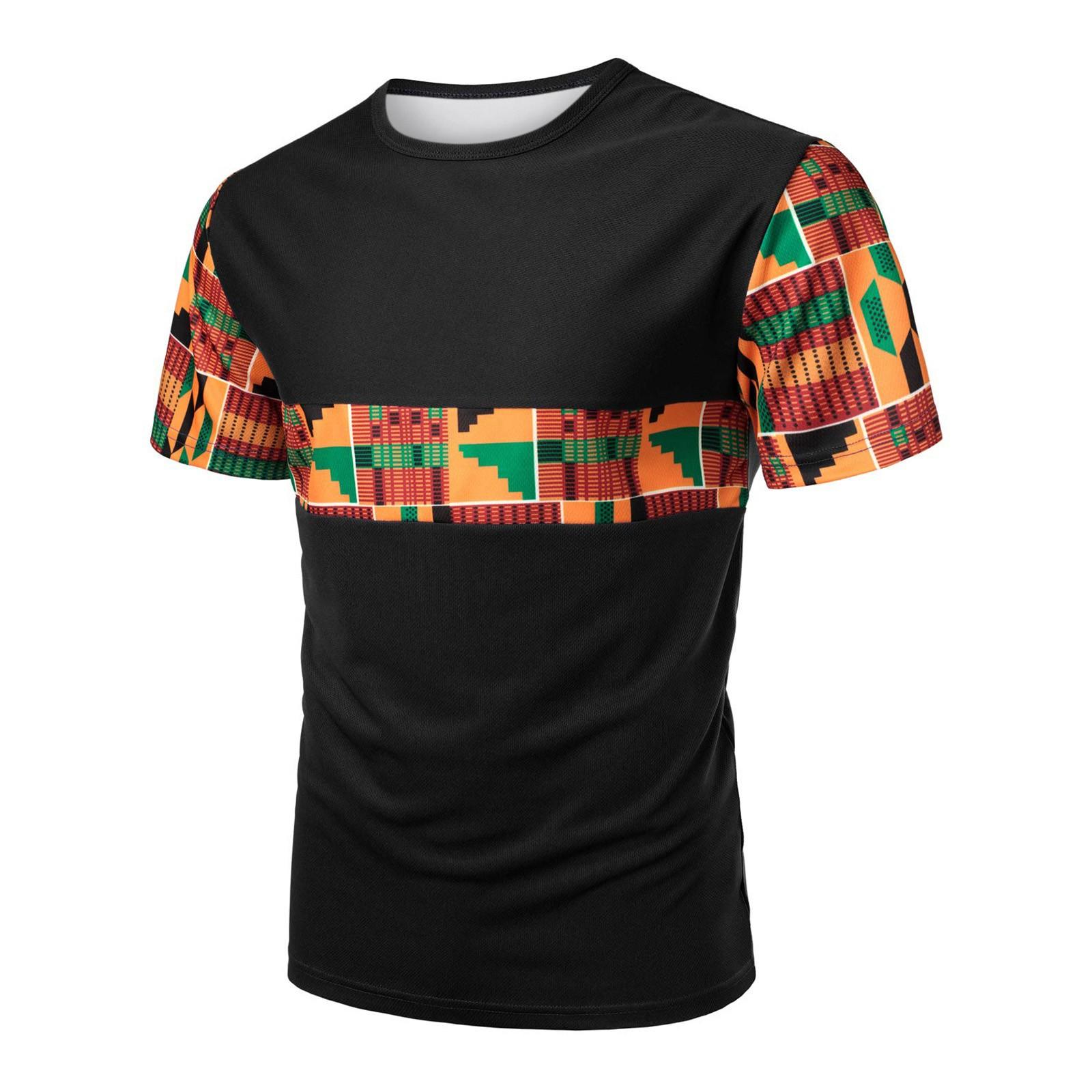 Мужская повседневная свободная модная летняя дышащая быстросохнущая футболка с короткими рукавами XXXL чёрный 1089₽