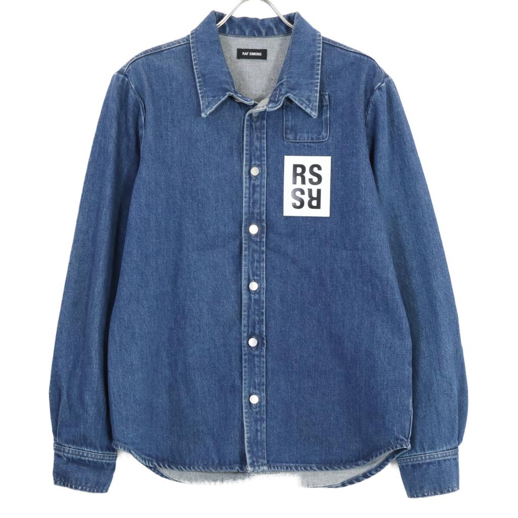 Raf Simons Logo Patch Denim Shirt Jacket M blueUsed
