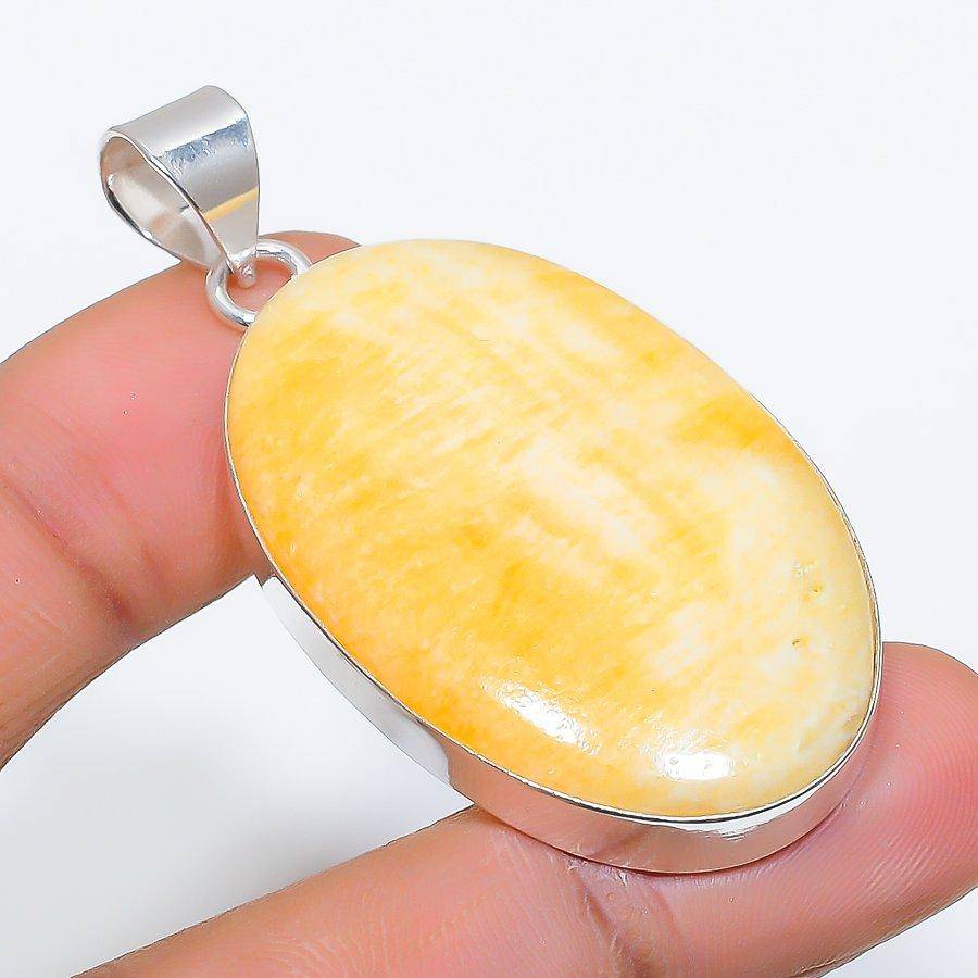 Septerian Noodal Gemstone 925 Sterling Silver Jewelry Pendant 2.17" SU-9877