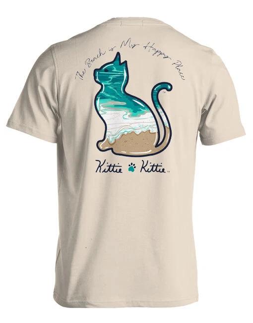 New KITTIE KITTIE The BEACH IS My HAPPY PLACE T Shirt CAT XL