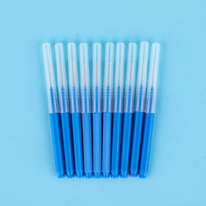 

10pcsInterdental Brushes Dental Brush Between Teeth For Dental Orthodontic Clean Between Teeth Cleaning Tools Soft Micro Brushes синий