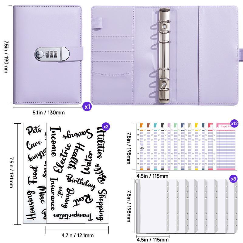 A6 Macaron Loose-leaf Password Notebook & Cash Management Planner