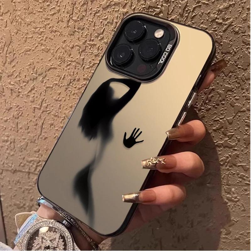 Sexy Phantom Style Phone Case for iPhone 16 15 14 13 12 11 Pro Max XS X XR 8 7 Plus  Plating Matte Shockproof Back Cover