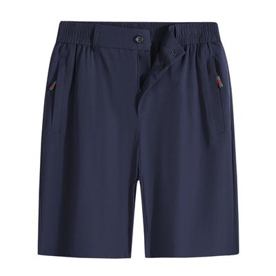 Lightweight Summer Quarter Pants for Men, Real Ice Silk Shorts, Casual Pants, Quick Drying Breathable Mid Length Pants, Plus Size Loose Running Pants