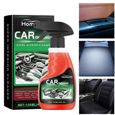 Interior Car Cleaner 120ml Seat Cleaning Solution Vehicle Seat Cleaning Tool For Fabric Leather Upholstery Carpet Car Home