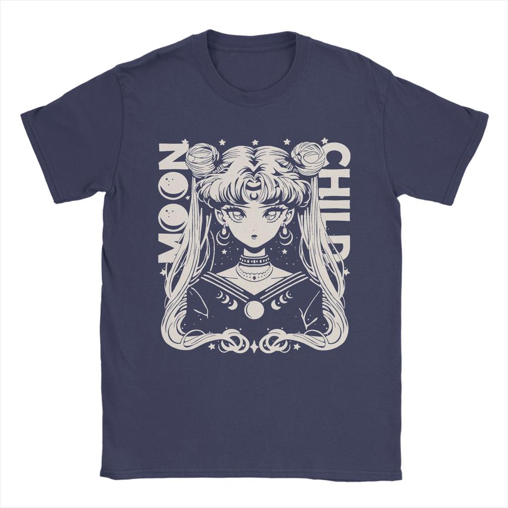 Men Sailors Moons T Shirt Anime Pure Cotton Clothes Fashion Short Sleeve Crew Neck Tee Shirt Birthday Gift TShirts