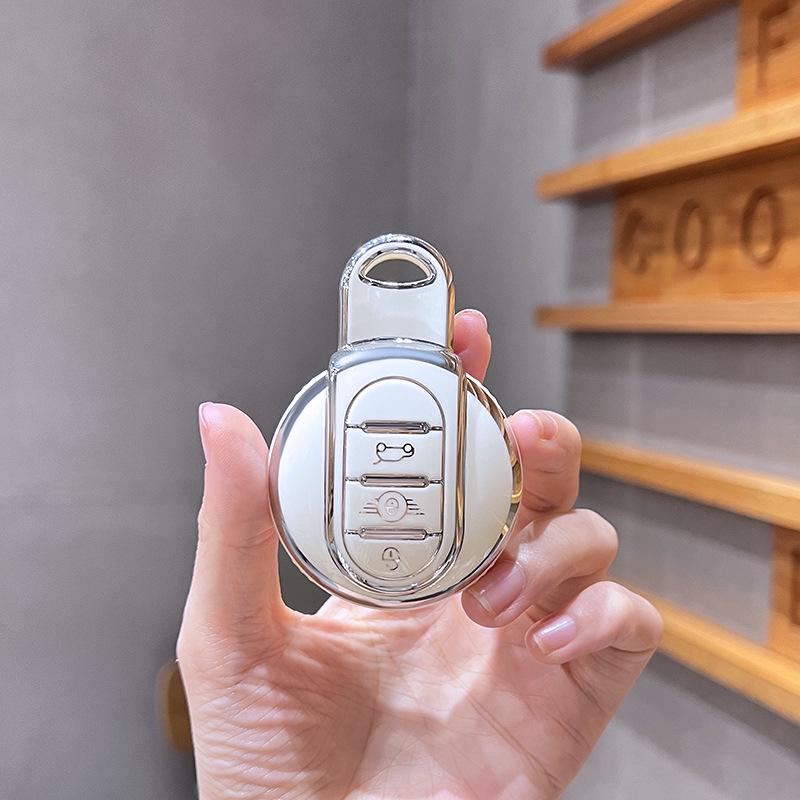 Mini Cooper Key Case: Cute Rhinestone Shell Buckle for Men & Women