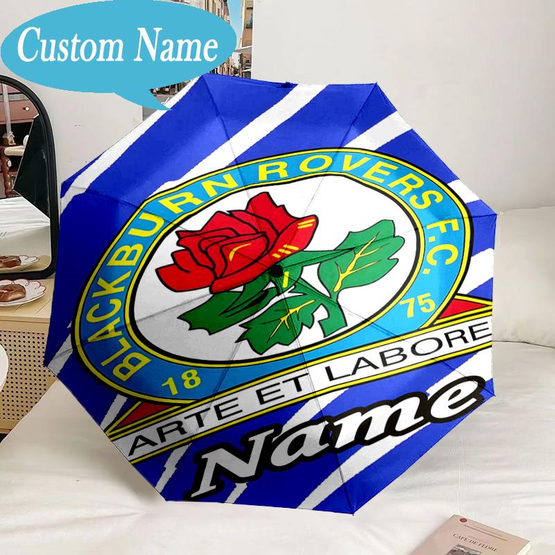 Custom Name Umbrella Rovers Crest Print Umbrella 8-Frame for Travel, Camping, Casual Lightweight Portable, Essential for Family Gifts