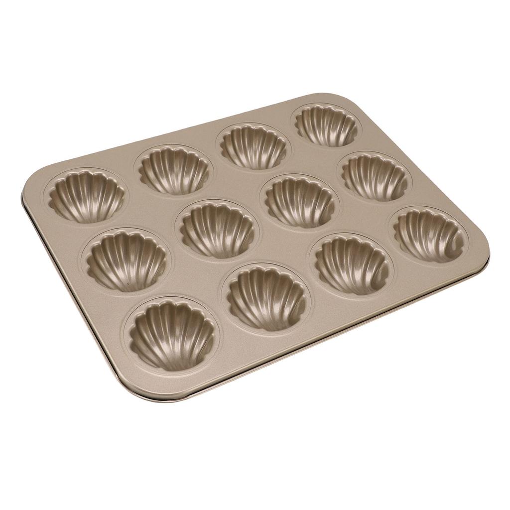 12 Cavity Baking Mold Carbon Steel Shell Shaped Cookies Trays Baking Pan Mold for Cookie Cake