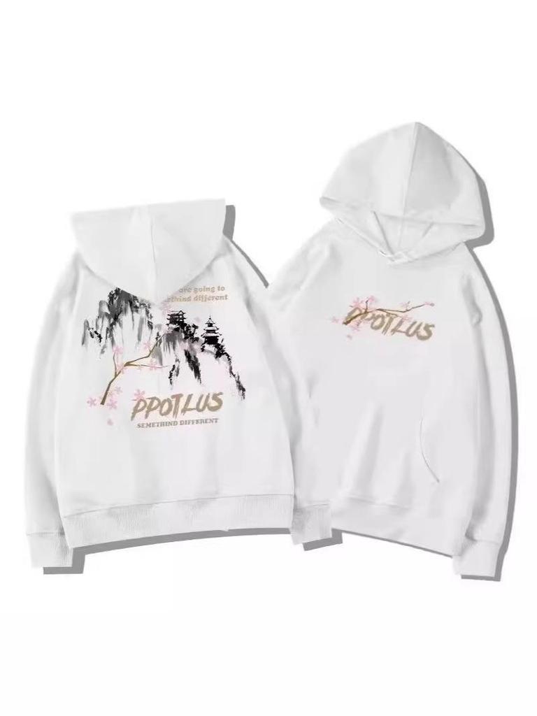 Unisex Hooded Sweatshirt: Trendy, Plus-size, Casual, and Versatile for Spring and Autumn. Perfect for High Street Style and Couple's Wear.