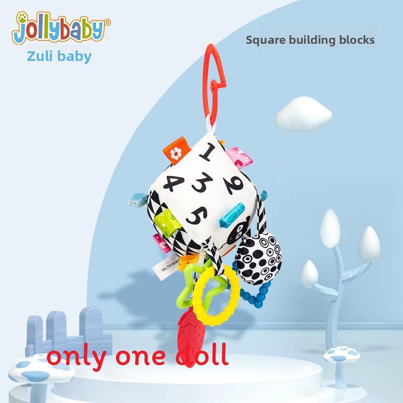 Baby Geometric Shape Plush Toy With Teething Rattle For Sensory Development