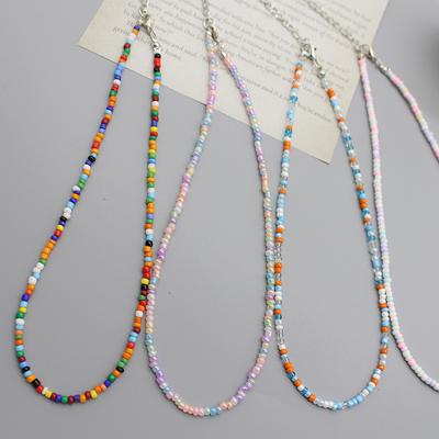 Eenvoudige Zaadkralen Choker Dames Koreaanse Mode Bedel Kleurrijke Handgemaakte Boho Ketting Halsketting Vrouwen Sieraden Cadeau