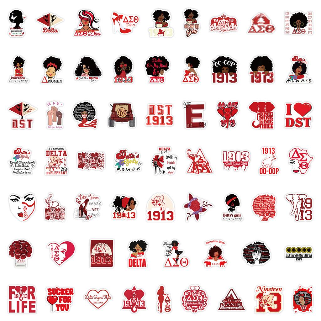 60 Delta Sigma Theta Sorority Graffiti Stickers Luggage Laptop Stickers