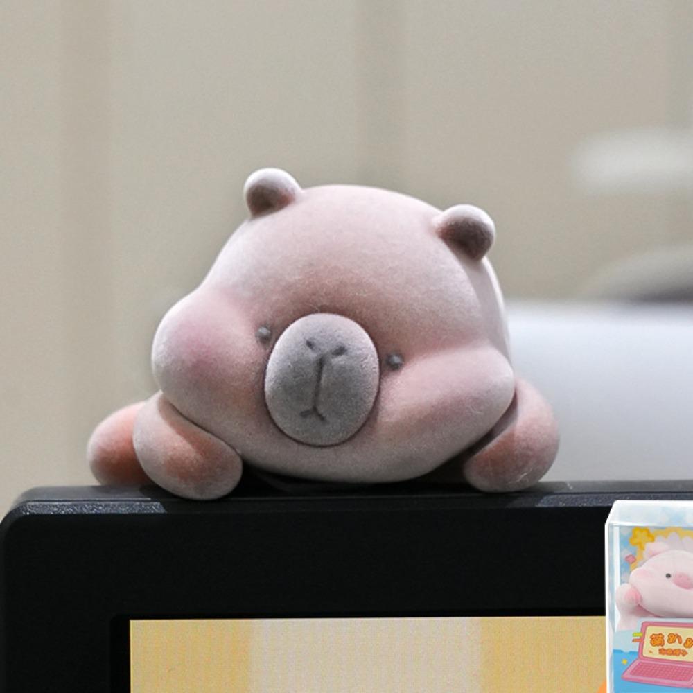 Panda Dog Computer Monitor Decoration Flocking Center Console Doll  Monitor Screen
