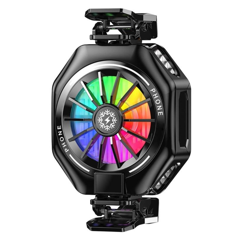 

3 Gear Adjustable Cooling System Digital Display Heatsink for Phone Portable Magnetic Cooling Fan with Clip Light