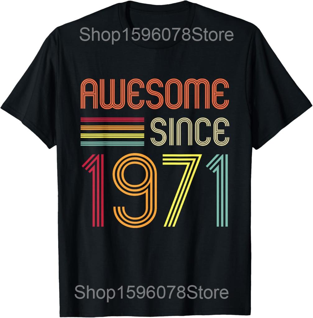 54th Birthday Vintage 1971 54 Years Old T Shirts Men Women Cotton Humor Streetwear Tee Shirt Short Sleeve Unisex Loose Clothing