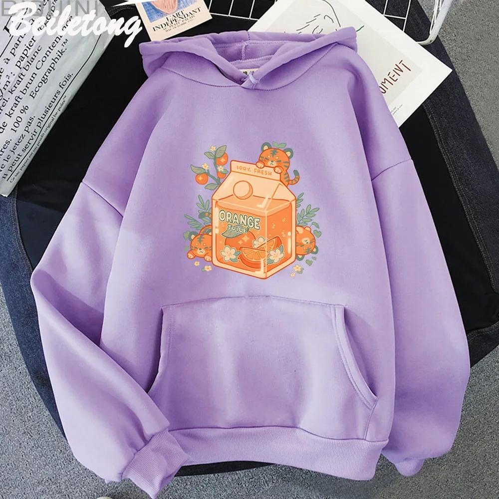 Anime Orange Juice Hoodies  Men Women's Fashion Hooded Sweatshirt Kids Clothing Boys Clothing Hip Hop Harajuku Casual Hoodie