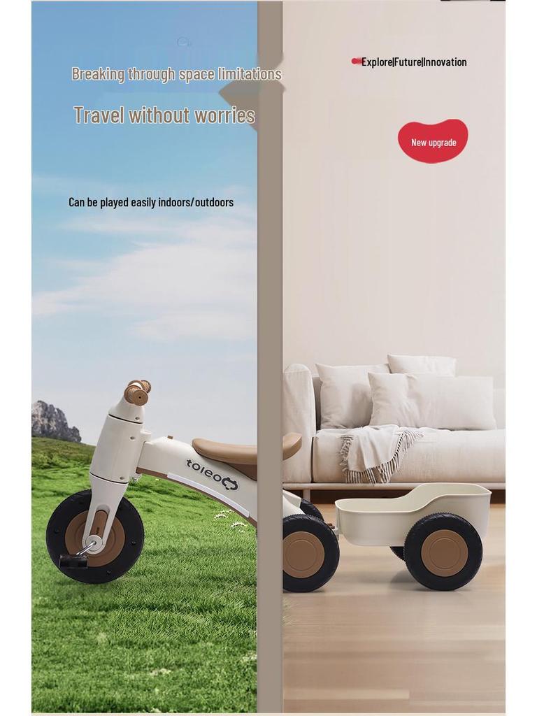 Children's Tricycle Stroller with Lights and Music for Boys & Girls